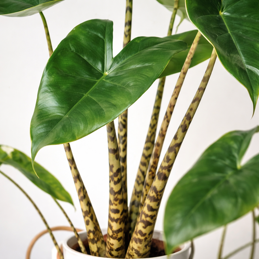 Olifantsoor Zebrina - Alocasia (Ø32cm, 120cm hoog)